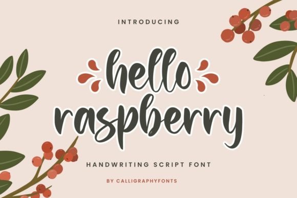 Hello Raspberry Font for Creative Product Design