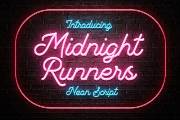 Midnight Runners: A Neon Script Typeface for Bold Branding