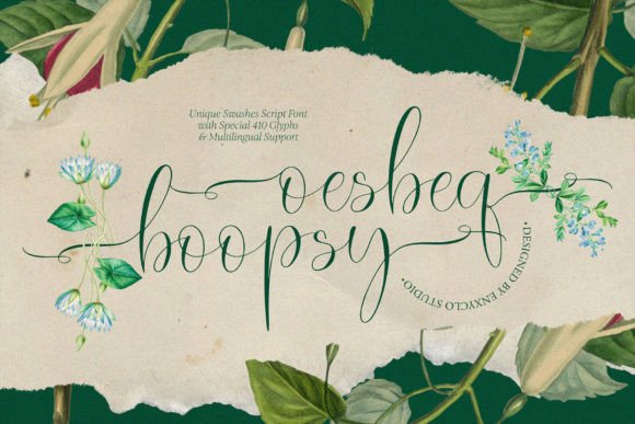 Oesbeq Boopsy: A Swash Script Typeface for Modern Editorial Design